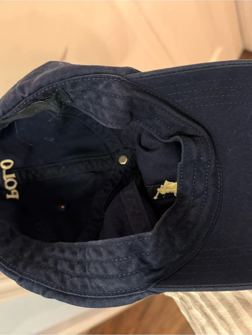 Ralph Lauren Kids Navy Baseball Cap with Cream Polo Logo